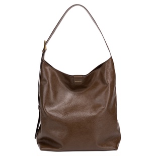 SHANYE山野的雾旷野水桶包头层植鞣牛皮大容量单肩斜挎水桶包