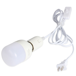 led灯泡插座带线插头开关节能灯悬挂式插电灯超亮灯线简易E27灯头