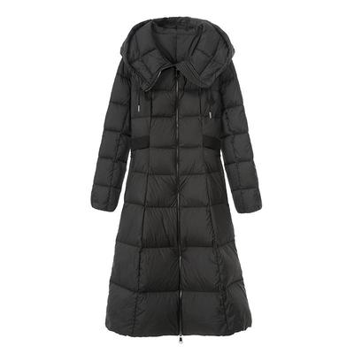 SOMSOM/索玛冬季长款过膝羽绒服女加厚保暖鹅绒连帽宽松显瘦外套