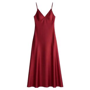 男友家性感睡衣女春夏V领带胸垫真丝长款吊带睡裙睡袍长裙两件套