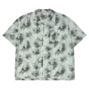 Mentmate 复古东方水墨晕染风短袖衬衫 男女情侣款新中式衬衣 夏