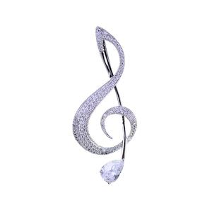 时尚锆石音符胸针女百搭别针外套毛衣西服胸花男士羊绒大衣配饰