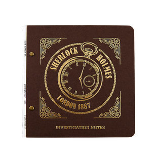 莱恩纸品福尔摩斯系列复古怀表原创设计无期限方方本手账本加厚纸张计划本打卡本记事本日程多功能内芯手帐