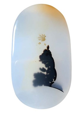 海洋玉髓方牌吊坠天然玛瑙草花