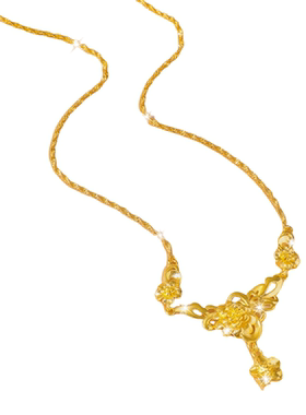 轻奢沙金花朵女款项链气质高级感