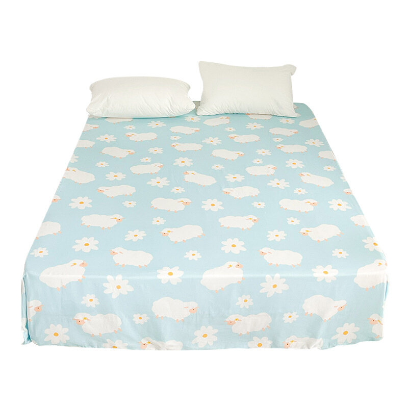 热销网红戴雏菊的小羊｜清新可爱绵羊小花类全棉双层纱床单床笠