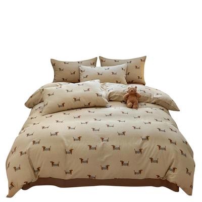 无印良品a类双层棉四件套贝壳边