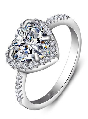 心形欧美风宴会手饰品钻石戒指