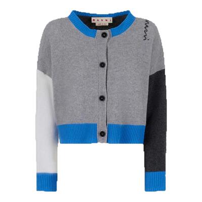 【6期免息】MARNI 女士拼色缝线LOGO针织衫