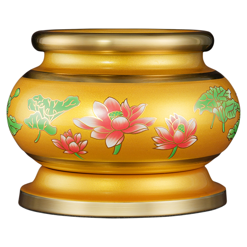 莲花款合金香炉家用室内烧插上香炉焚香炉佛堂寺庙佛前供奉器具