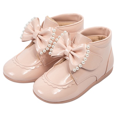 littlewinkaa小皮靴蝴蝶结儿童公主单鞋秋冬季女童软底小皮鞋