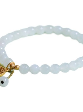 SHAHD晶字塔天然和田玉福牌手链复古高级感ins小众设计闺蜜好运礼