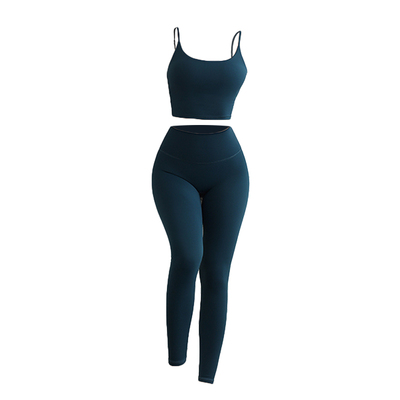 瑜伽套装女紧身速干裸感健身背心弹力磨毛亲肤运动服两件套瑜伽服