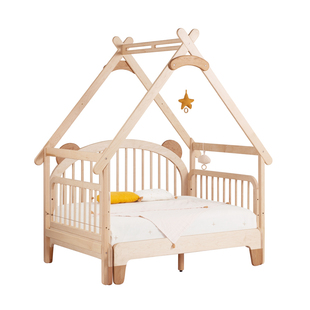 孩在 可可伸缩床 床边床外接屋顶沙发床帐篷床云朵伸缩儿童床