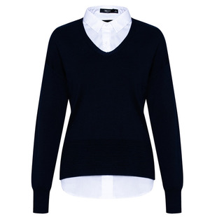 【绵羊毛混纺】G2000女装秋冬商场同款淑女百搭长袖圆领毛衣女.