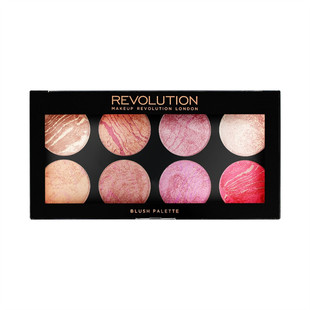 英国makeup revolution8色腮红盘云母烤粉珠光哑光裸粉高光烘焙