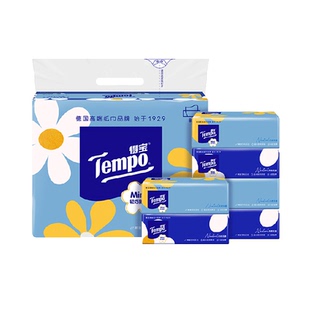 Tempo/得宝软抽纸巾迷你四层加厚小雏菊箱装便携多规格任选