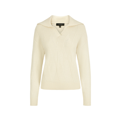 MARYLINGV型开叉式翻领针织衫