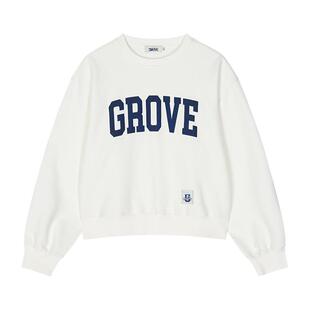 GROVE官方旗舰店三丽鸥玉桂狗联名系列LOGO字母短款圆领针织卫衣