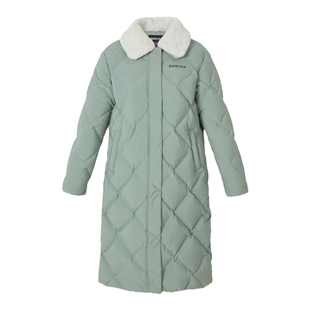 DUVETICA 秋冬户外女长款运动滑雪菱格纹鹅绒羽绒服VDDJH0236