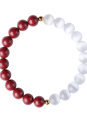 朱砂与白月光转运珠正缘情侣手链