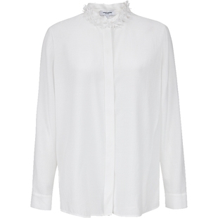 Vero Moda衬衫女2025秋季新含醋纤立体花朵领口纯色上衣优雅大气