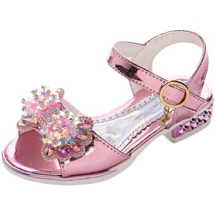 童鞋女童凉鞋夏季新款儿童鞋中大童公主鞋蝴蝶结女孩凉鞋宝宝鞋潮