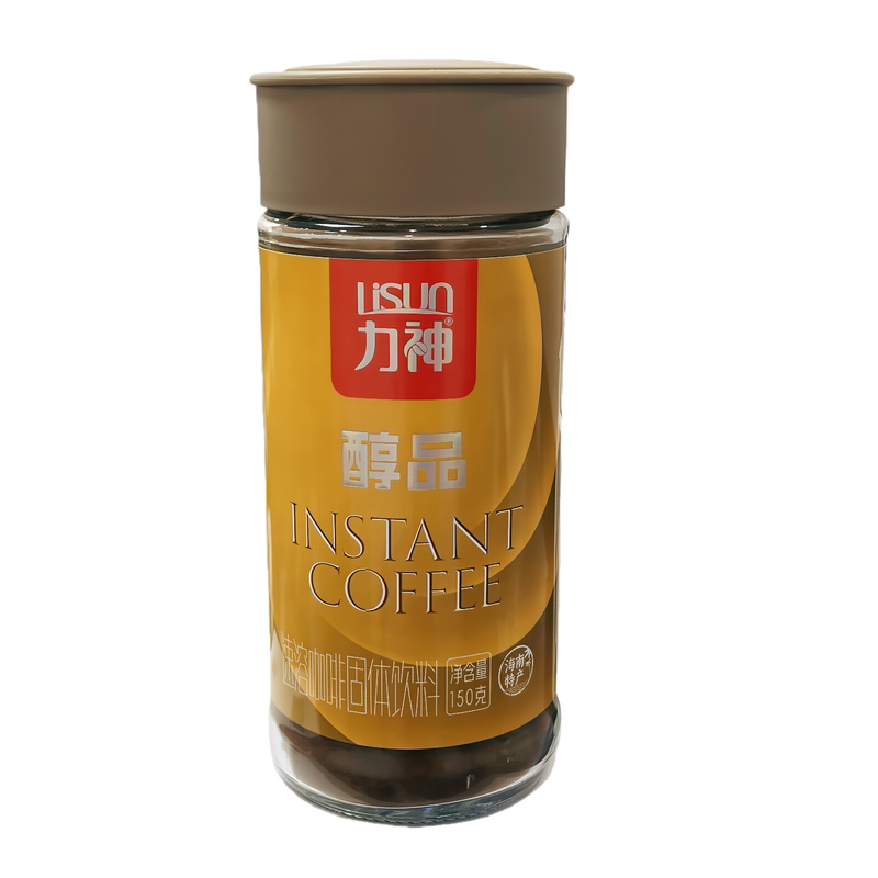 海南 力神醇品速溶咖啡150克 力神纯咖啡速溶咖啡粉 福山老总咖啡