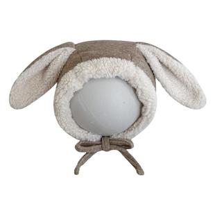 韩版ins儿童帽子女孩可爱兔子帽洋气女童加厚毛绒帽1岁宝宝套头帽