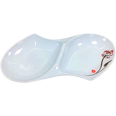 个性双拼仿瓷分类盘饭店密胺餐具