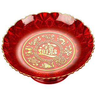 佛堂供果盘观音财神爷家用上供供盘佛前拜神干果盘子塑料水果供盘