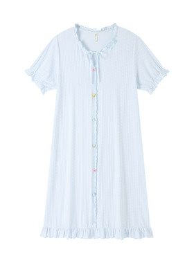 BE莫代尔棉爱心提花睡裙女夏新品