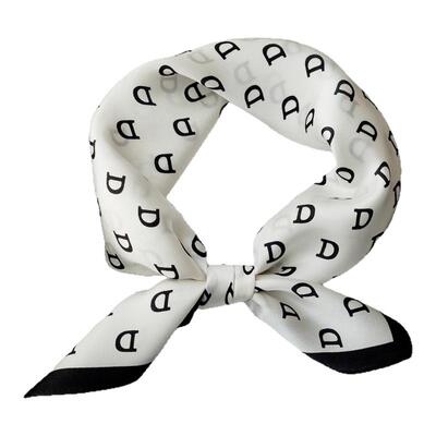 现川「D字纹」100%桑蚕丝丝巾女
