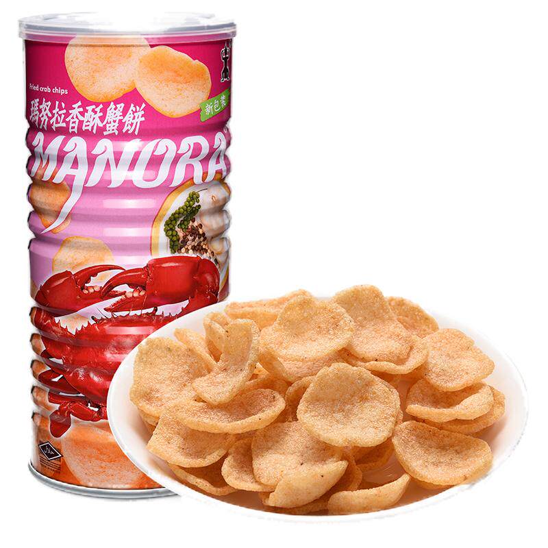 玛努拉泰国进口虾味木薯片虾片蟹味片虾条零食薯片90g*2罐