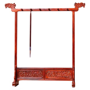 檀木笔架龙头红木毛笔架小叶紫檀10针笔挂笔山实木文房用品送礼