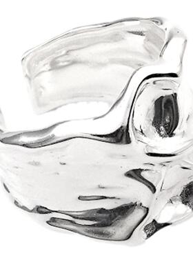 小众宽面肌理质感暗黑冷淡风戒指