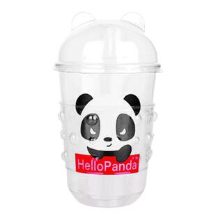 一次性奶茶塑料杯pet90口u型胖胖Q萌杯400ml咖啡冷饮果汁打包杯