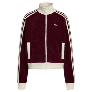 adidas阿迪达斯三叶草双拉链夹克秋冬女TRACK粗针织外套 KS0400