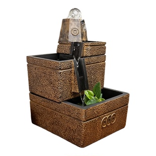 流水摆件循环水活水风水轻奢艺术品旺宅水生财大流水风水旺宅