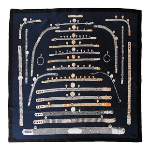 颈链珍藏新浪漫简约男女同款桑蚕真丝斜纹高端奢侈方丝巾围巾披肩