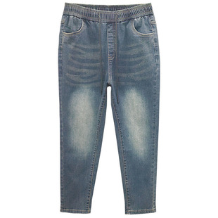 2025秋季大码200斤胖mm显瘦好搭配修身弹力牛仔裤 小脚铅笔裤女裤