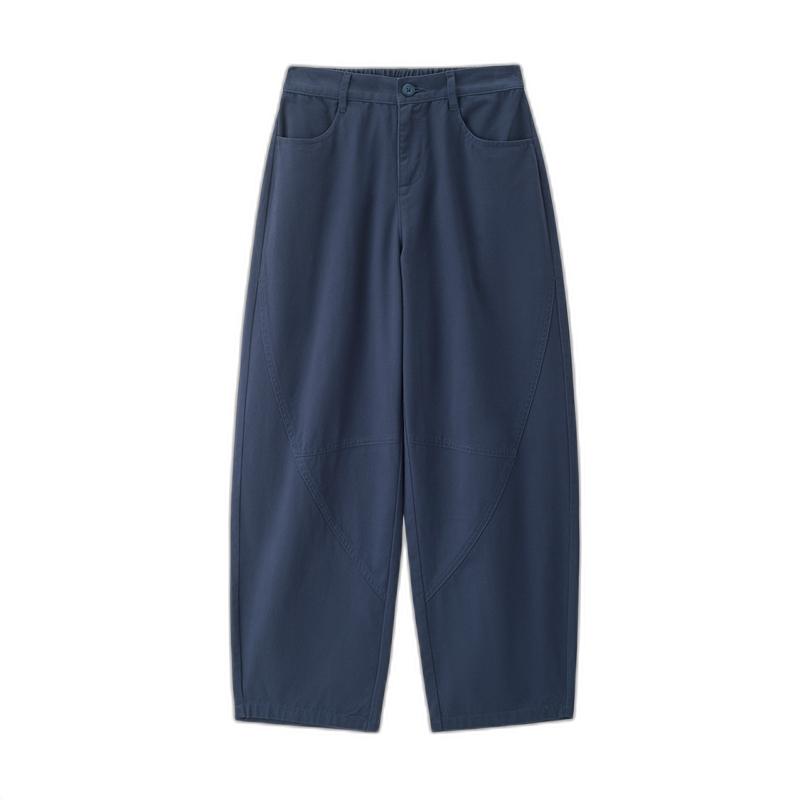 佐丹奴裤子女秋冬新款纯棉宽松女裤半松紧腰锥形休闲裤女13415176