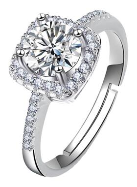 纯银爱心莫桑钻项链女简约百搭