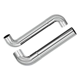 德国加厚不锈钢柴火灶烟囱排烟管回风炉管弯头烤火炉取暖炉烟筒