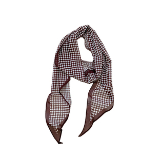 韩版豹纹波点丝巾飘带女春款装饰护颈系脖领巾高级感长条围巾配饰