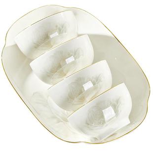 优尊陶瓷碗家用2025新款高颜值轻奢金边餐具吃饭碗面碗圆菜盘组合