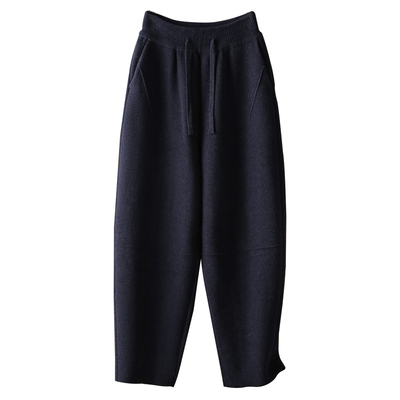 正品高级双面绒香蕉裤女秋冬加厚宽松哈伦镰刀裤冬季显瘦弯刀裤子