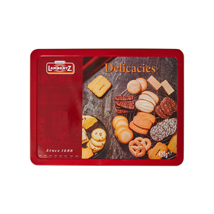 德国品牌Lambertz甄选什锦巧克力曲奇饼干焦香酥脆送礼礼盒420g