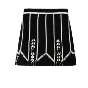 【新年吉服】MSLAN秋冬不规则手工流苏嵌花针织短裙半身裙MFDQ037