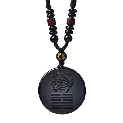 天然黑曜石玄武吊坠五行属水的饰